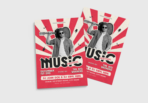 Music Festival Event Flyer Template Design