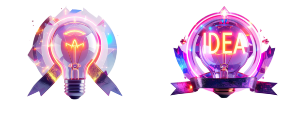 Sat of  Sat of Cutting-Edge Breakthrough Idea – Futuristic Recognition Icon PNG 