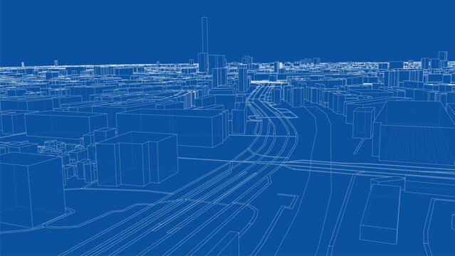 Futuristic City Blueprint