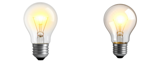 Sat of Lightbulb Idea Icon – Creative Innovation Symbol PNG
