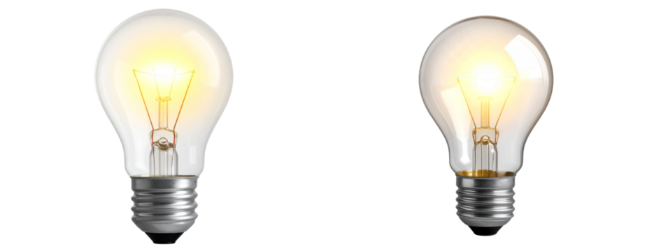 Sat of Lightbulb Idea Icon – Creative Innovation Symbol PNG