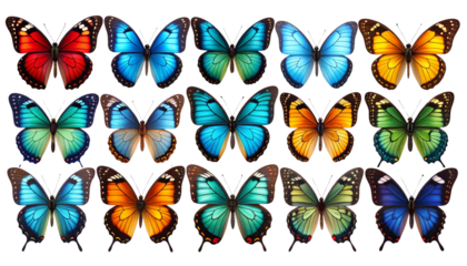  Realistic Butterfly Species Collection Cut-Out PNG