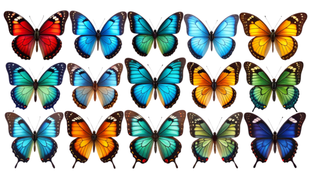  Realistic Butterfly Species Collection Cut-Out PNG