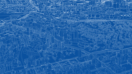 Urban modern landscape. Vector rendering of 3d