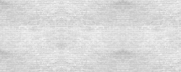 Fototapeta premium Texture of old white brick wall large background.