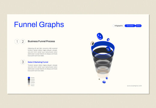 Corporate Funnel Chart Infographic Template with Business Analysis Graph