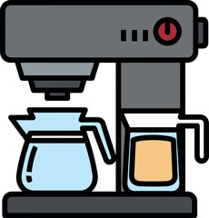 Modern Coffee Maker Brewing Fresh Beverage in Kitchen Appliance.