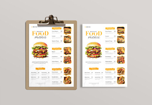 Modern Restaurant Menu Design Template