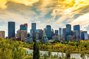 Fototapeta premium Calgary at sunset, Canada