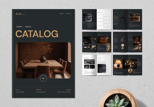 Luxury Furniture Product Catalog Template for Interior Design Brochure
