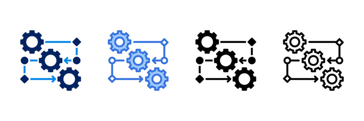 Obraz premium Process Icon Set Different Style Collection 