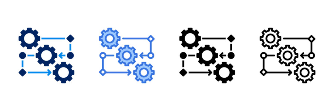 Process  Icon Set Different Style Collection 