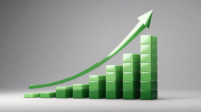 Upward Growth Arrow Chart - Financial Progress and Success Visualization