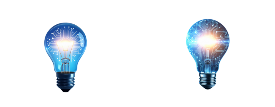 Sat of Modern Innovation Lamp – Creative Thinking Icon PNG