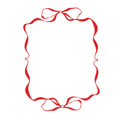 Wavy red frame with bows