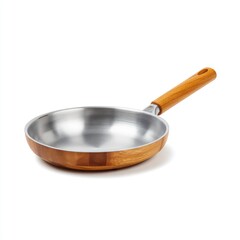 Elegant Non-Stick Frying Pan with Wooden Handle Perfect for Home Cooking and Professional Chefs