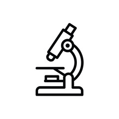 Microscope Line Icon – Minimal Scientific Instrument Vector for Laboratory, Biology, and Research Design