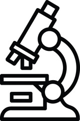 Microscope Line Icon – Minimal Scientific Instrument Vector for Laboratory, Biology, and Research Design