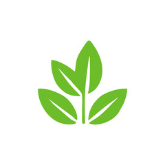Flat Green Leaf Icon Collection Representing Nature, Ecology, and Fresh Organic Design Elements for Vector Illustration Use

