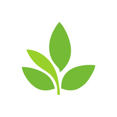 Flat Green Leaf Icon Collection Representing Nature, Ecology, and Fresh Organic Design Elements for Vector Illustration Use
