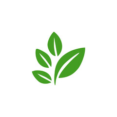 Flat Green Leaf Icon Collection Representing Nature, Ecology, and Fresh Organic Design Elements for Vector Illustration Use
