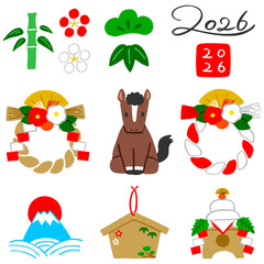 2026年うま年賀素材セット