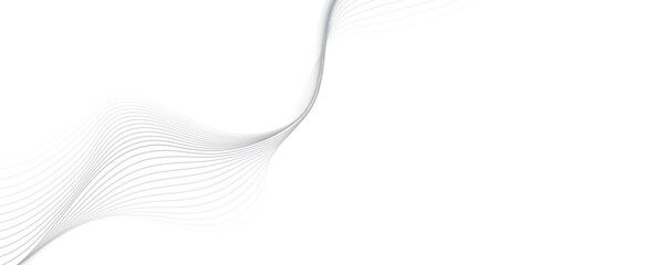 Abstract minimal clean wavy gray line flowing particles future technology concept abstract wave curve lines banner background.
