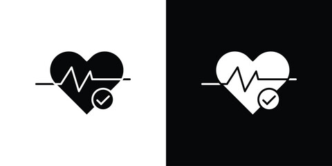 Good health icon in solid silhouette set. Vector Illustration.