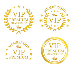 リースモチーフと星飾りを組み合わせたVIPメンバー用ゴールドバッジセット