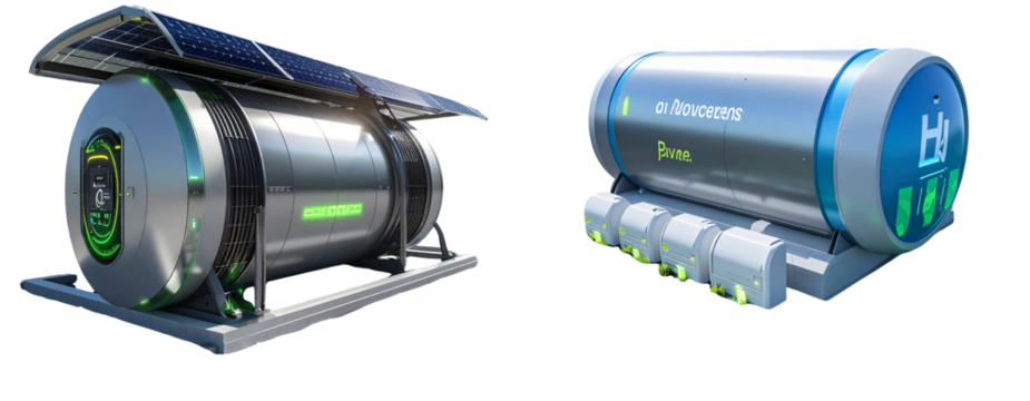 Sat of Advanced Green Hydrogen Generator – Sustainable Energy Device PNG