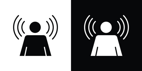 Brand awareness icon in solid silhouette set. Vector Illustration.