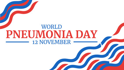 Minimal white background banner for World Pneumonia Day with professional and supportive layout