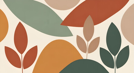 Abstract Terracotta Shapes Landscape Minimalist Vector