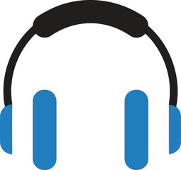 Modern blue headphones symbol audio music technology icon vector