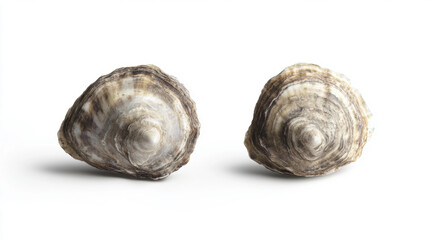 Freshly shucked oysters on a white background, ready to eat. perfect for a seafood dish or culinary project.