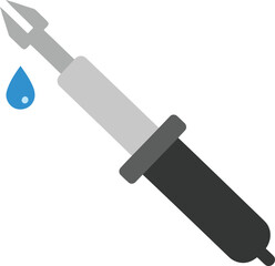 Precision dropper dispensing blue liquid medicine or science fluid vector