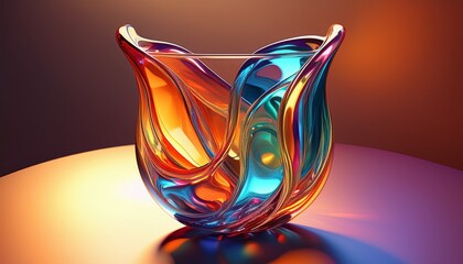 colorful glass 3d object