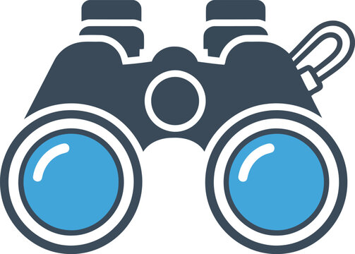 Modern binoculars icon clear vision exploration search discovery vector