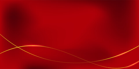 Elegant Red Background with Golden Wave Lines