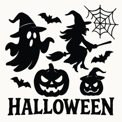 Obraz premium halloween icons set