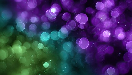 Soft focus bokeh lights transition from green to purple