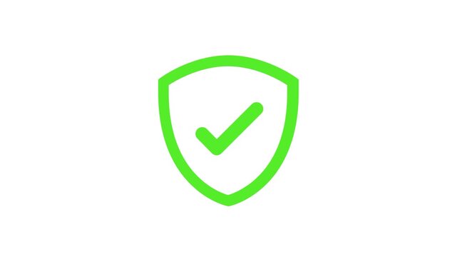 Security sheild check mark icon protection symbol on white background
