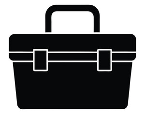 Simple black toolbox icon for projects and services