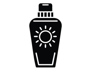 Obraz premium Sunscreen lotion bottle icon for skin protection and summer activities