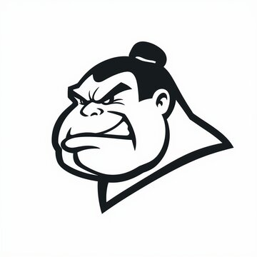 vector illustration of a black  white sumo