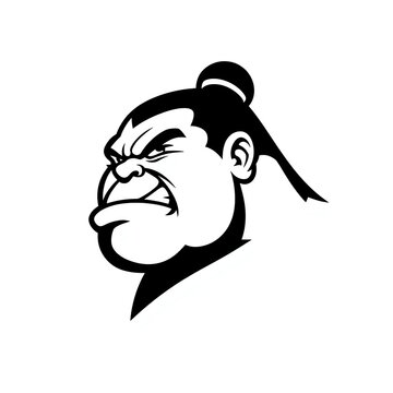 vector illustration of a head of a sumo logos