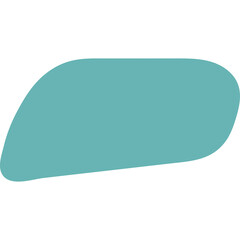 Teal Teal Colored Abstract Smooth Rounded Blob Shape On Transparent Background Simple Geometric Form With Copy Space