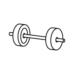 Barbell weight training equipment icon