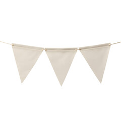 Decorative fabric bunting flags on a string, perfect for parties, celebrations, and festive occasions