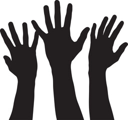 silhouette of hands, editable file